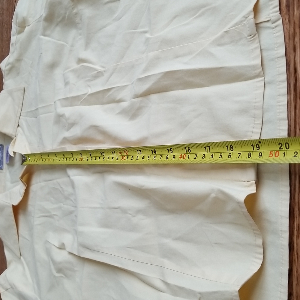 (12) FDJ French Dressing Pastel Yellow Button Up ¾ Sleeve Top Business Casual - Picture 4 of 7